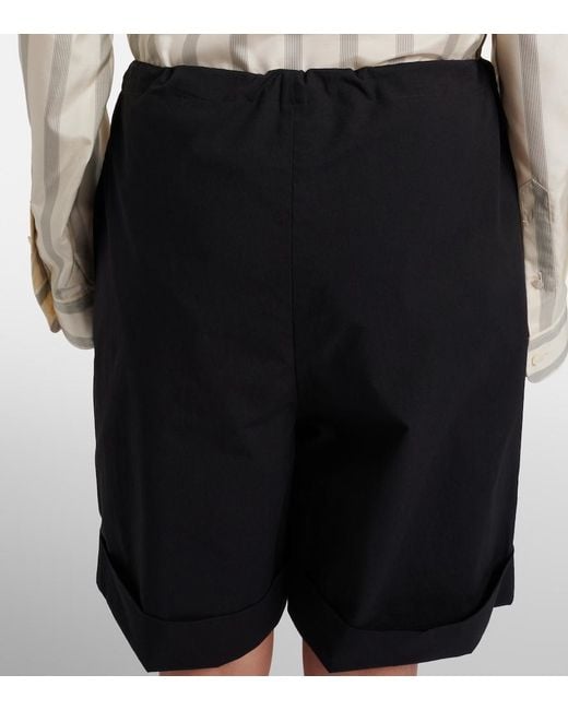 The Row Black Emiliano Cotton Shorts