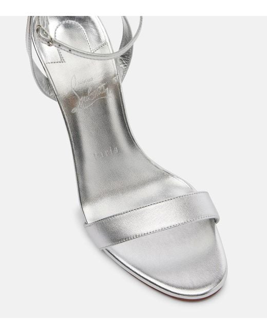 Christian Louboutin White Sandalen Miss Z 100 Aus Metallic-Leder