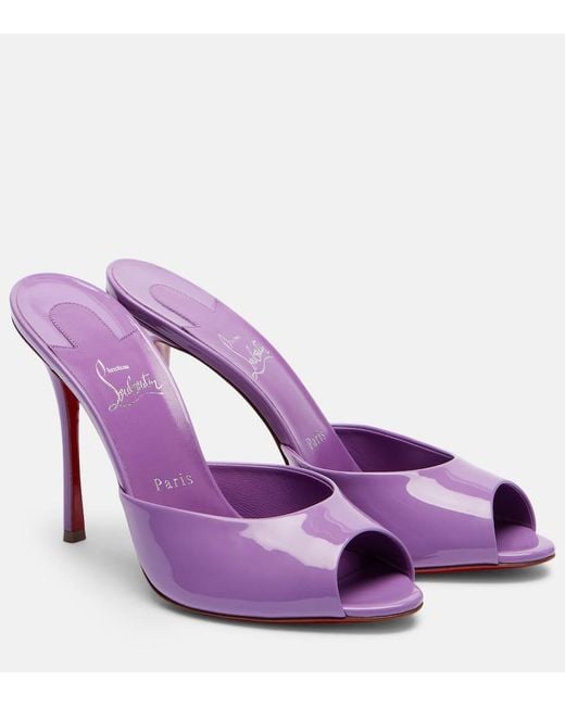 Christian Louboutin Purple Me Dolly 100 Patent Leather Mules