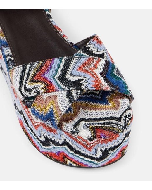 Missoni Blue Julia Raschel Lame Platform Sandals