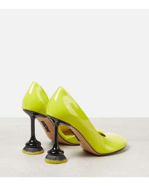 Loewe Green Toy Brush Patent Leather Pumps