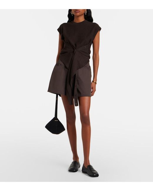 Lemaire Brown Cotton Twill Shorts