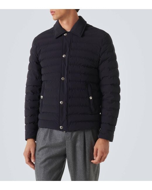 Brunello Cucinelli Blue Quilted Down Jacket for men