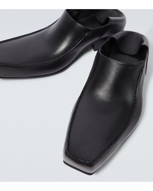 Balenciaga Romeo Leather Slippers in Black for Men | Lyst