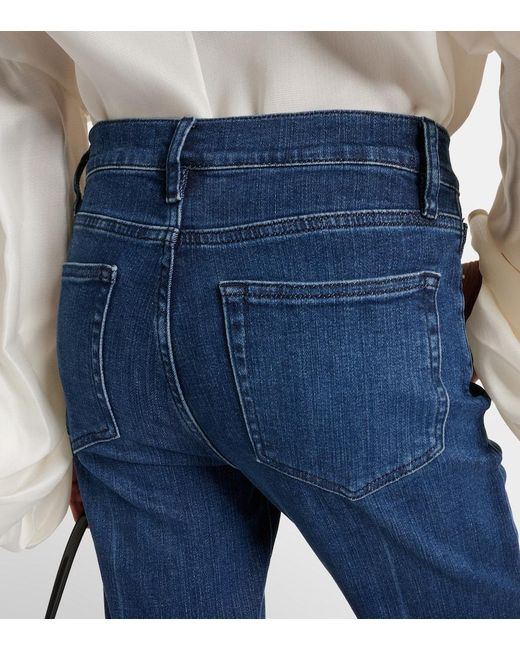 FRAME Blue Mid-Rise Jeans Le High Straight