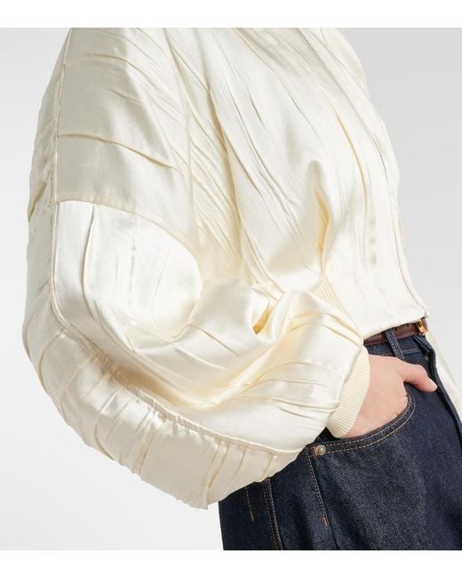 Sportmax Natural Zorro Cropped Bomber Jacket