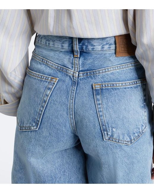 Totême Blue Denim Bermuda Shorts