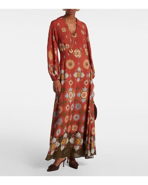 LaDoubleJ Red Diva Printed Maxi Dress