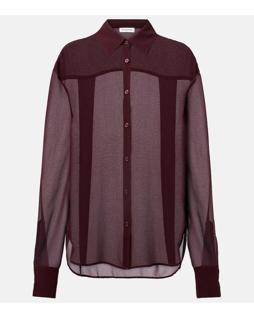 Camisa Peri De Georgette Translucida Frankie Shop de color Purple