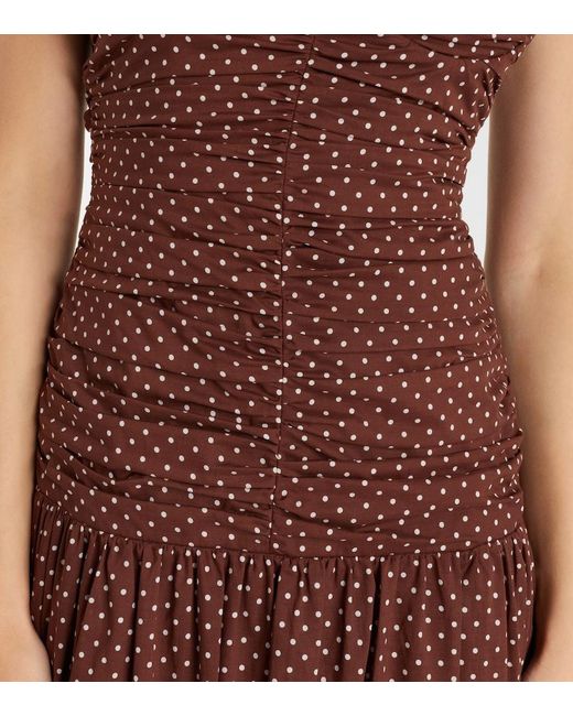 Posse Brown Edie Polka-Dot Maxi Dress