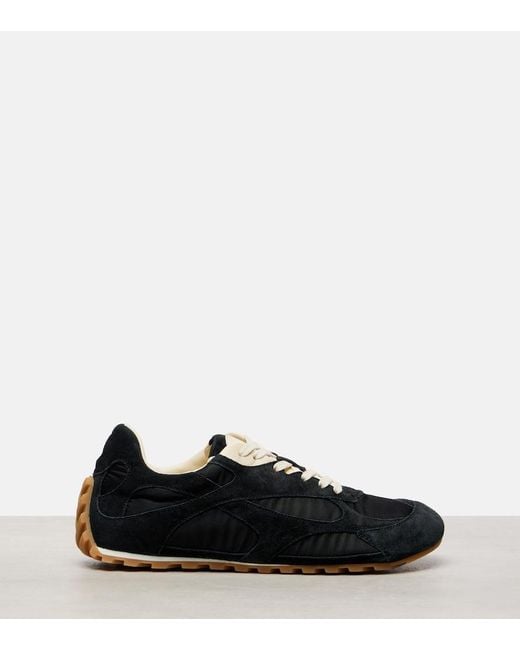 Bottega Veneta Black Orbit Flash Suede-Trimmed Sneakers