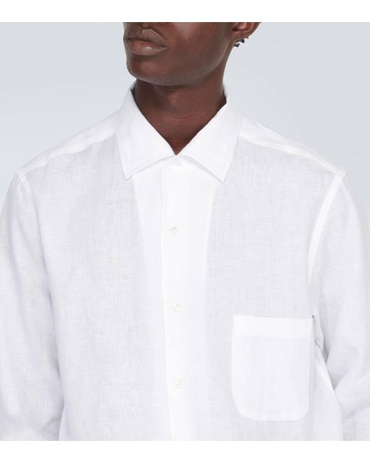 Camicia Andre in lino di Loro Piana in White da Uomo