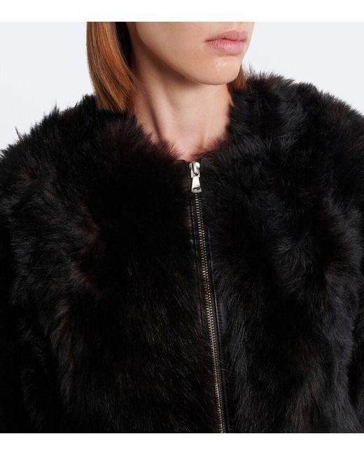 Nour Hammour Black Dianne Shearling Jacket