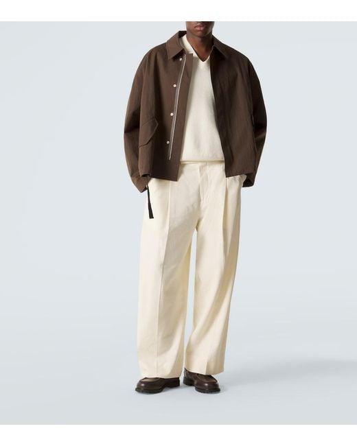 Studio Nicholson Natural Pull Cotton And Linen Wide-Leg Pants for men