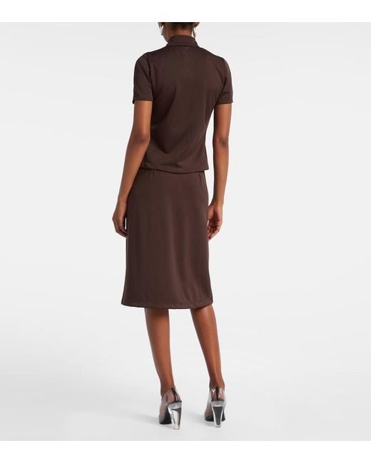 Courreges Brown Interlock Jersey Zip-Up Top