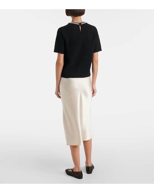 Velvet Black Layton Embellished Alpaca And Wool-Blend Top