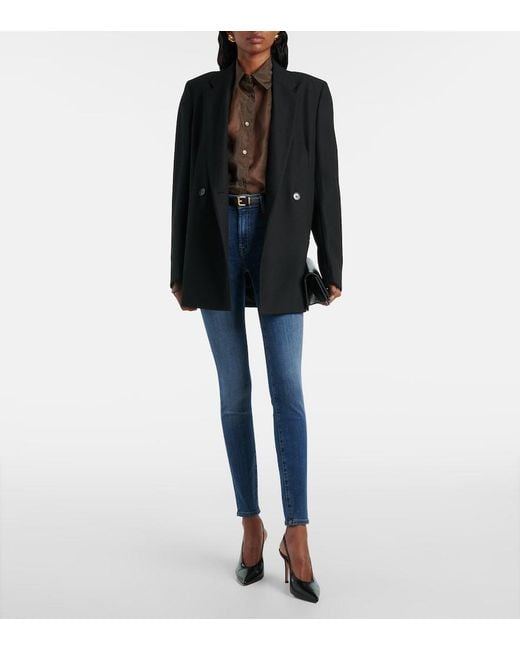 7 For All Mankind Blue Hw High-Waist Skinny Jeans