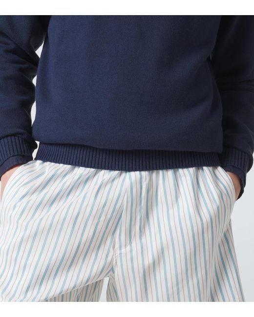 Vilebrequin Blue Jacquard Cotton And Cashmere Sweater for men