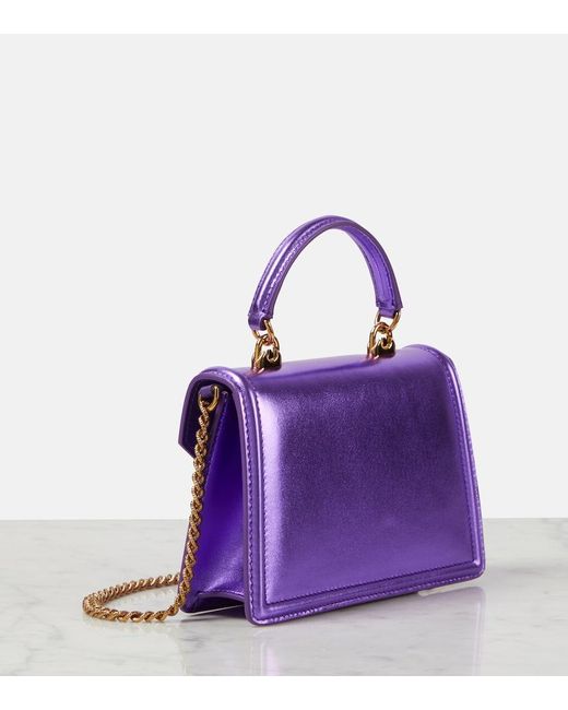 Borsa Devotion Small in pelle di Dolce & Gabbana in Purple