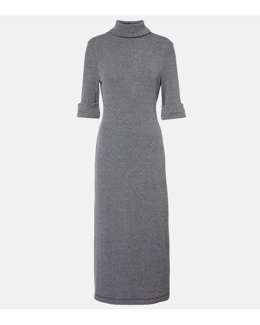 Proenza Schouler Gray Label Cerine Ribbed-Knit Boucle Midi Dress