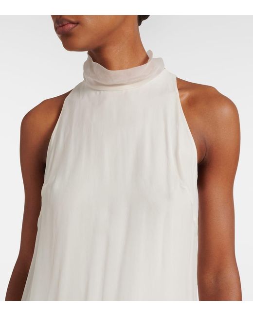 Brunello Cucinelli White Silk Gown
