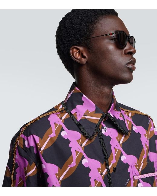 Gucci Brown Round Sunglasses for men
