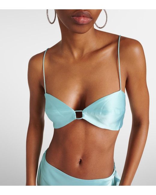 The Sei Blue Silk Bra Top