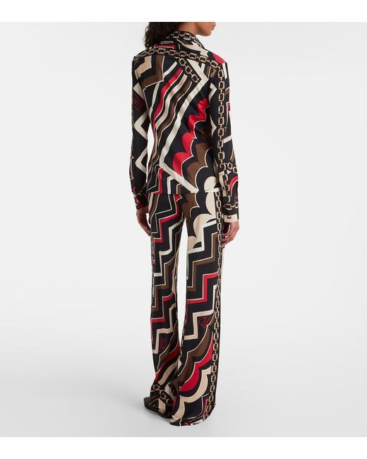 Emilio Pucci Red Istrice Satin Jersey Shirt
