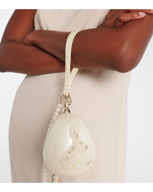 Clutch Egg Con Pelle di Simone Rocha in White