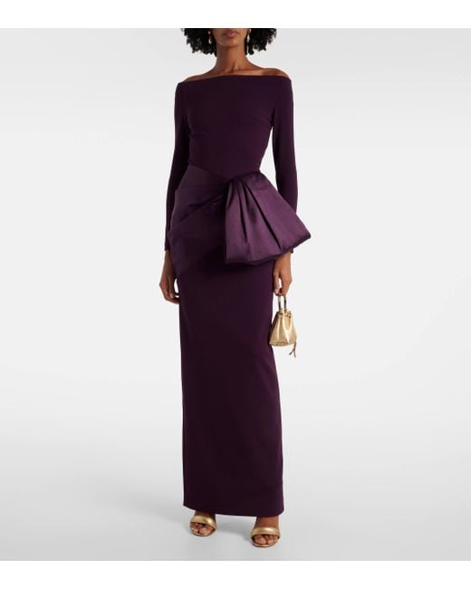 Solace London Purple Kori Off-shoulder Gown