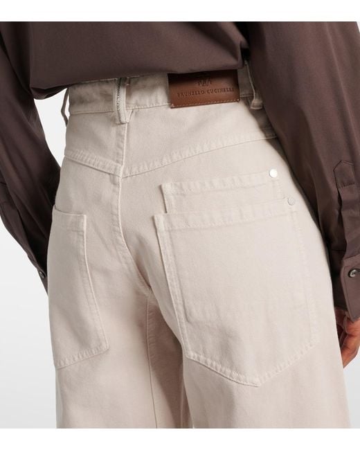 Brunello Cucinelli Natural High-Rise Straight Jeans