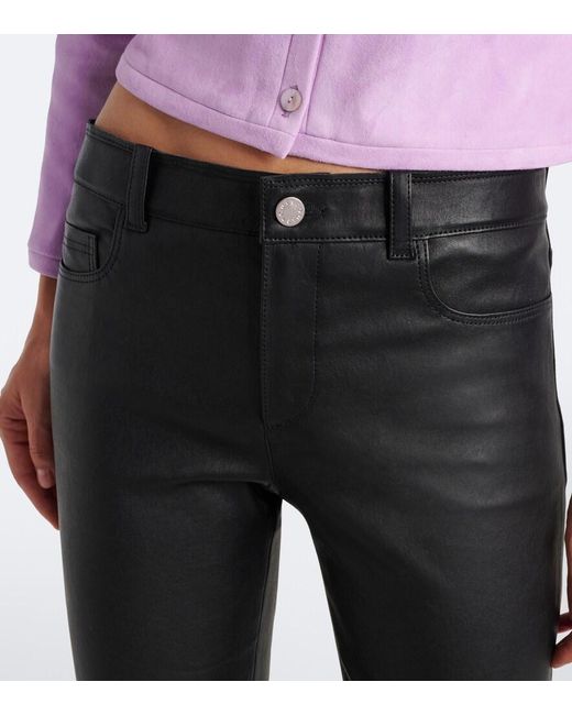 Stouls Black Dean Flared Leather Pants