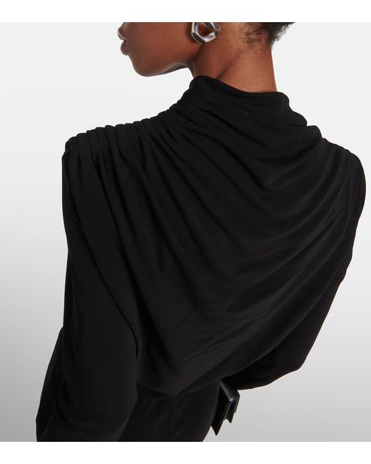 FFORME Black Joy Pleated Jersey Maxi Dress