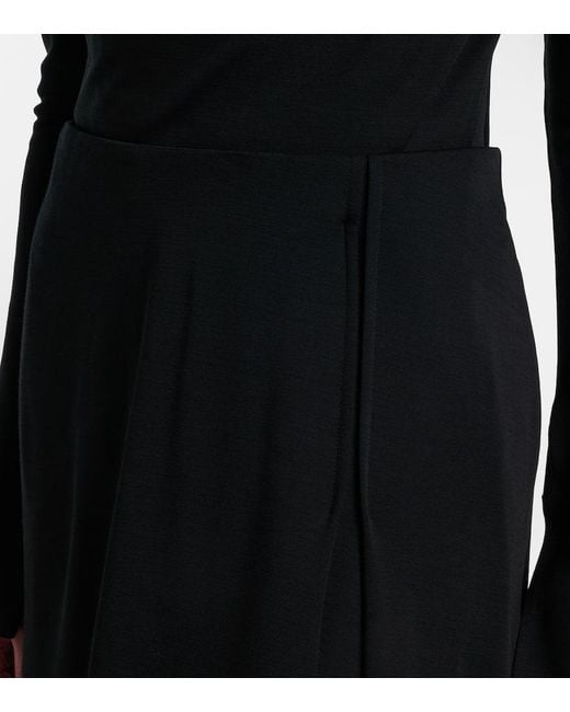 Max Mara Black Stilla Virgin Wool Maxi Skirt