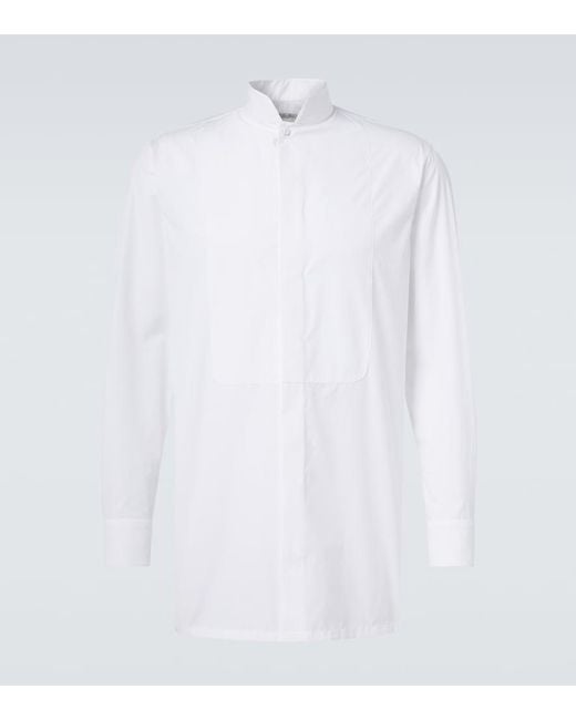 Loro Piana White Cotton Tuxedo Shirt for men