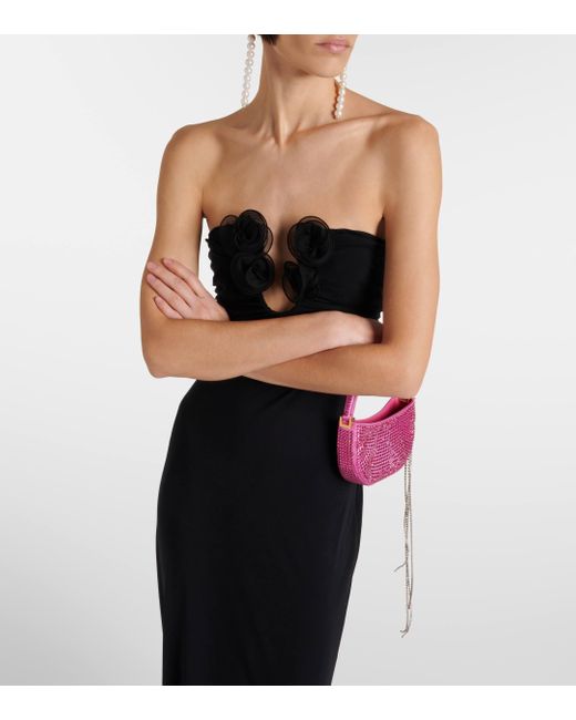 Magda Butrym Black Floral-applique Gown