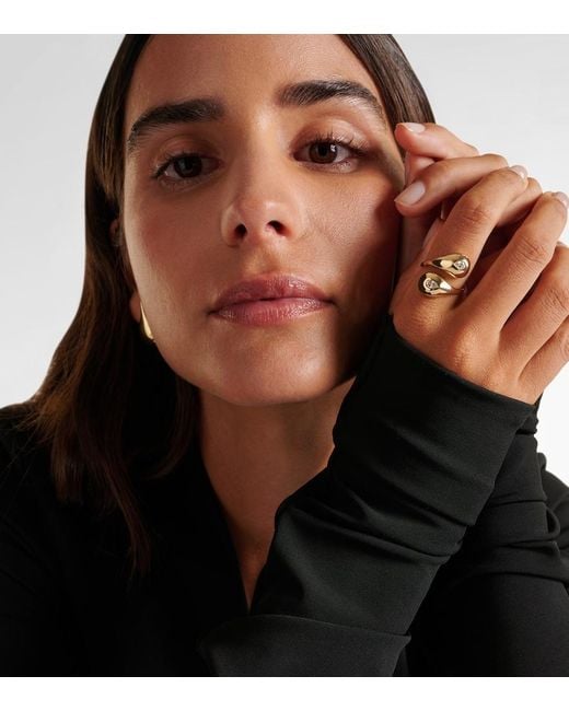 Mateo White Water Droplet 14Kt Ring With Diamonds
