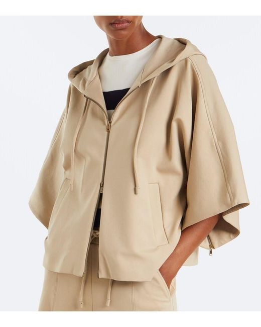 Max Mara Natural Caped Zip-Up Hoodie