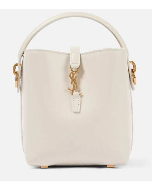 Bolso Saco Le 37 Mini De Piel Saint Laurent de color White