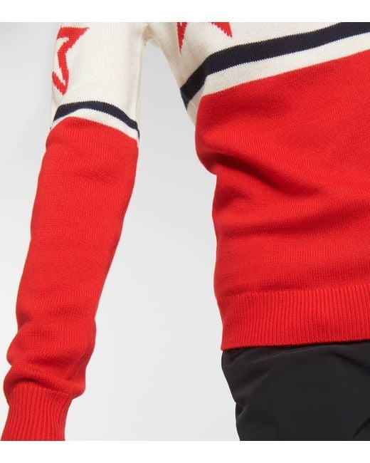 Perfect Moment Red Chopper Wool Turtleneck Sweater