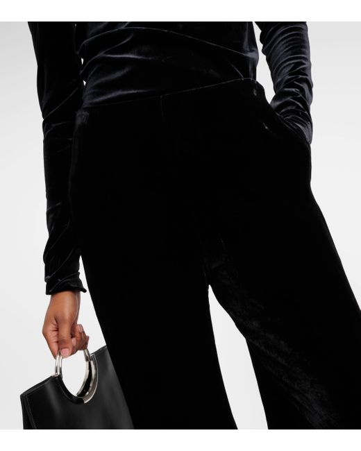 Pantalon ample a taille haute en velours Totême  en coloris Black