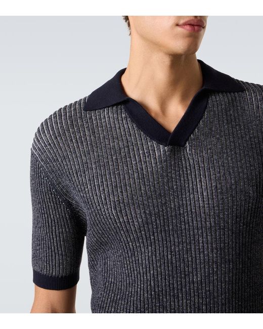 Frescobol Carioca Gray Rino Cotton And Cashmere Polo Shirt for men