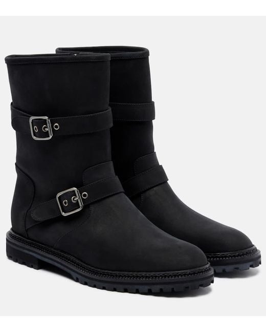 Manolo Blahnik Black Sulaltrosa Leather Biker Boots