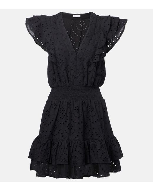 Poupette Black Camila Ruffled Minidress