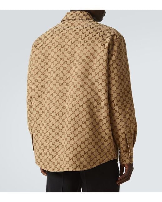 Gucci Brown Gg Shirt Jacket for men