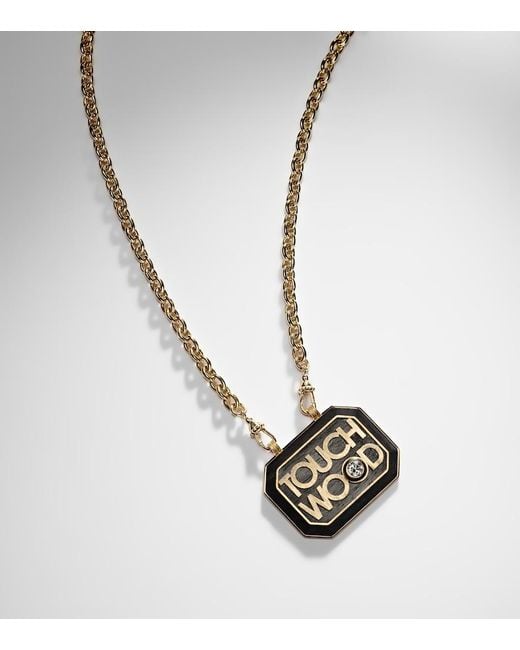 Marie Lichtenberg Metallic Scapular 18Kt And Ebony Pendant Necklace With Diamond