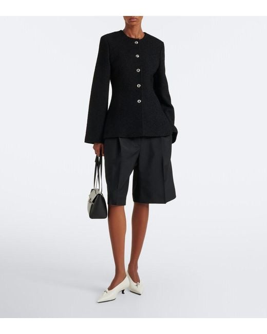 Rohe Black Wool And Mohair Capri Pants