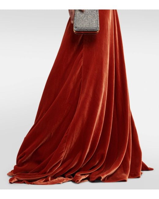 Costarellos Red Velvet Gown