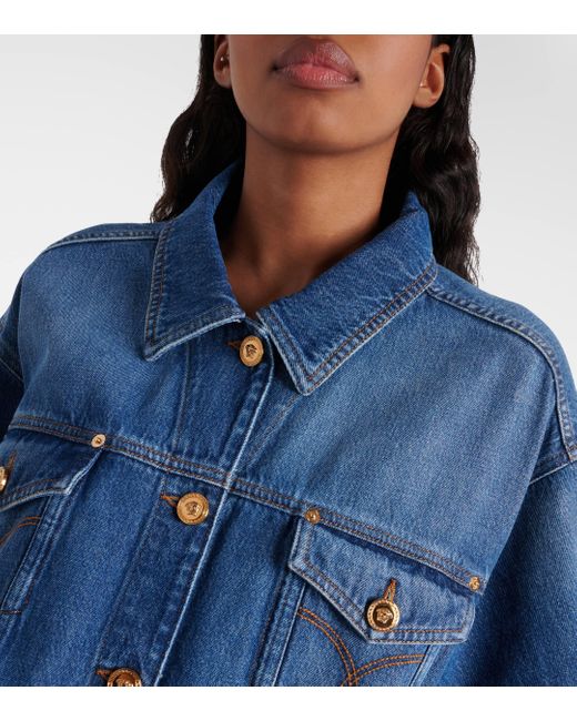 Versace Blue Milano Patch-applique Denim Jacket