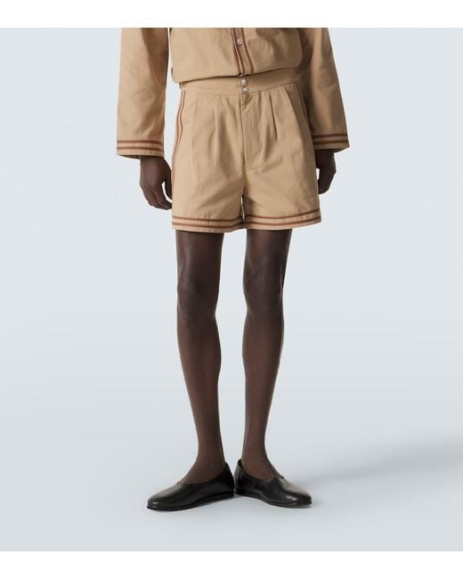 Bode Natural Cotton Twill Bermuda Shorts for men